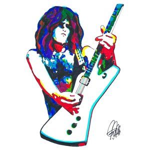 Paul Stanley Kiss Guitar Rock Music Poster Print Wall Art 18x24